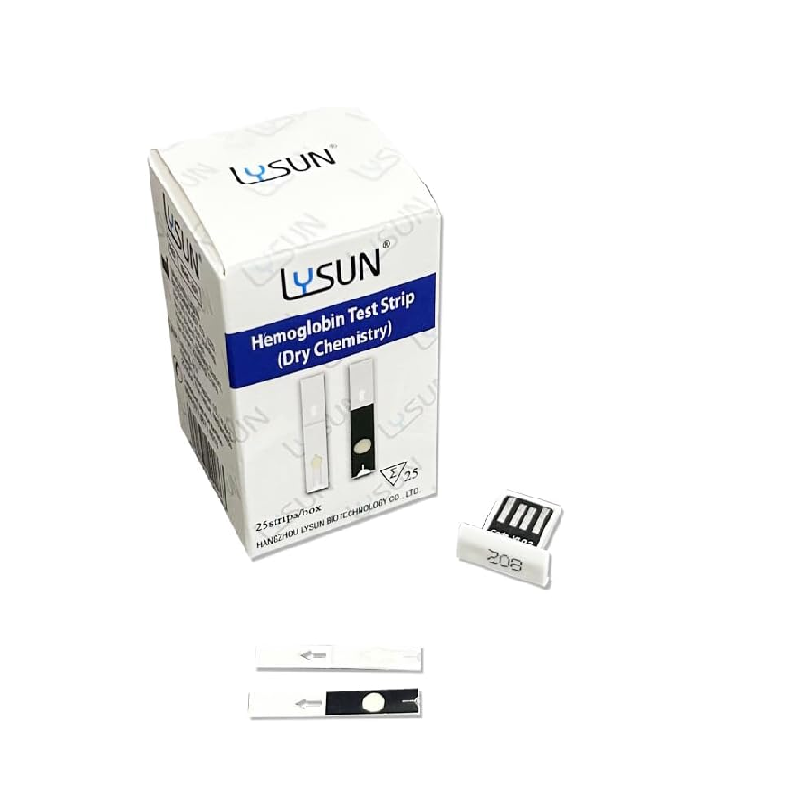 LYSUN Upgraded Hemoglobin Test Strips 25 Count (BHS-201) – 5-Second Results, Only 5µL Sample