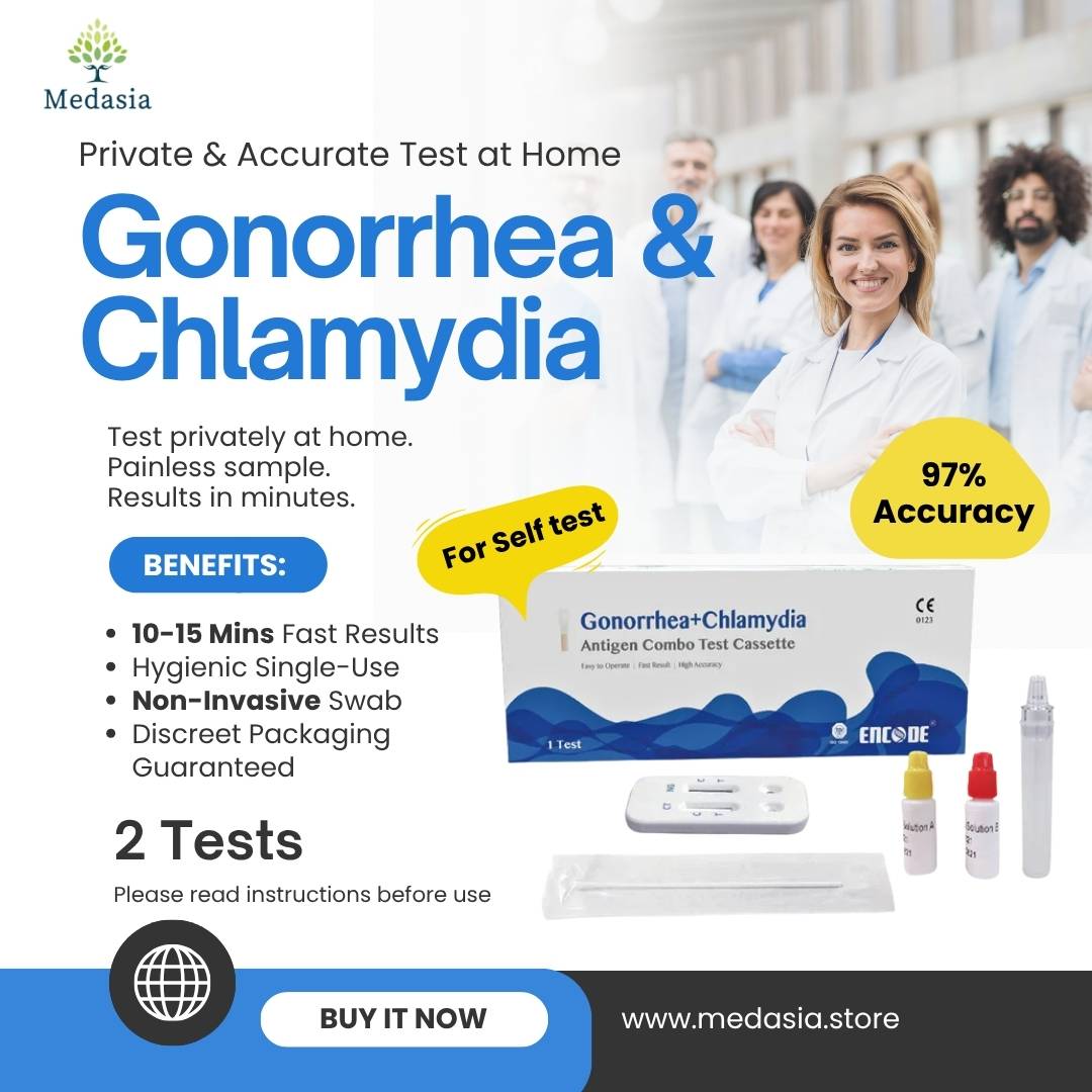 Gonorrhea & Chlamydia Home Test Kit (2 Pack) — CE Certified, Fast & Discreet