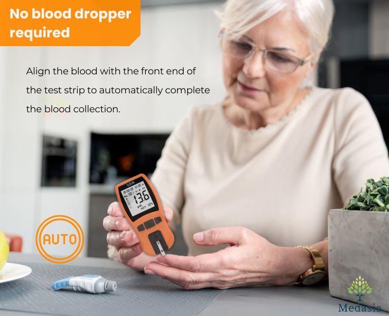 Upgraded Hemoglobin Test Meter Kit, No need capillary tubes, 25 strips included
