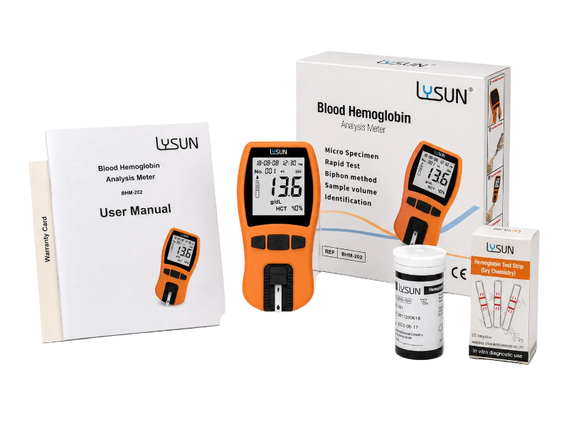Upgraded Hemoglobin Test Meter Kit, No need capillary tubes, 25 strips included
