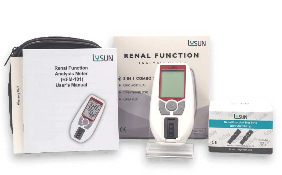3-in-1 Kidney Function Meter & Test Kit โ CE Certified Home Creatinine, Urea & Uric Acid Monitor
