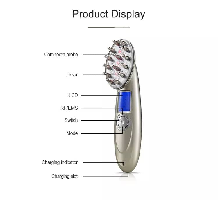 7-in-1 RF & Laser Hair Regrowth Comb – EMS, Red Light & Vibration Scalp Stimulator