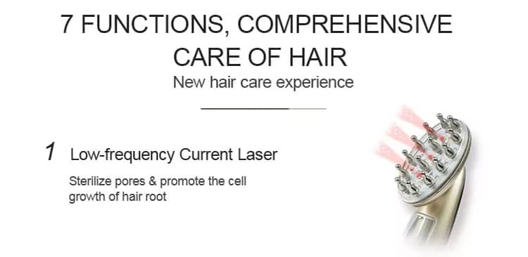 7-in-1 RF & Laser Hair Regrowth Comb – EMS, Red Light & Vibration Scalp Stimulator