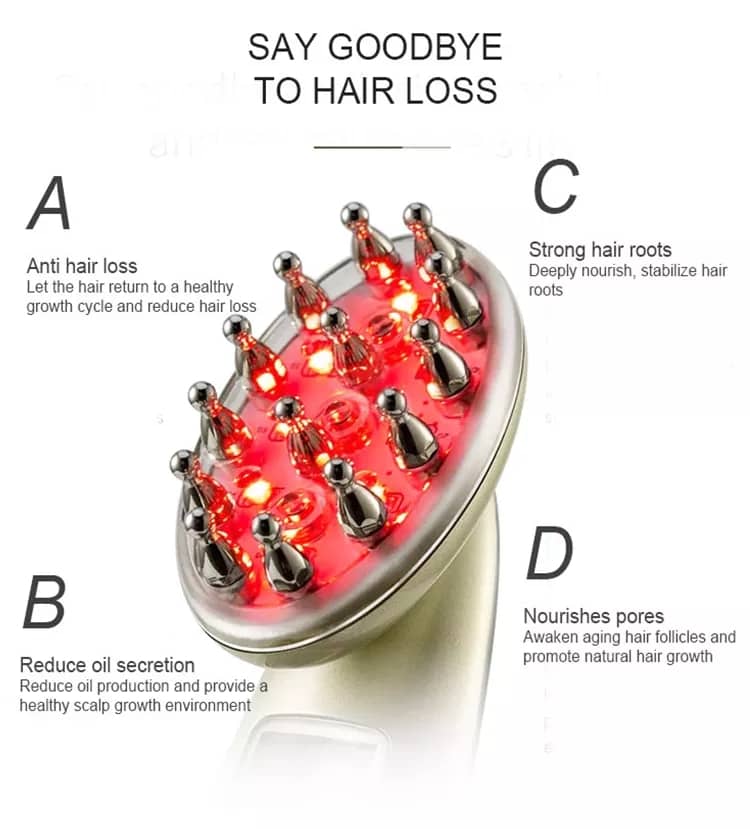 7-in-1 RF & Laser Hair Regrowth Comb – EMS, Red Light & Vibration Scalp Stimulator