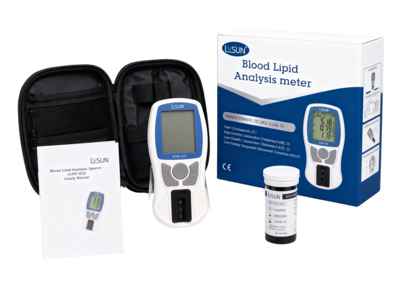 3-in-1 Cholesterol Meter – Home Test Kit (TC, HDL, TG)