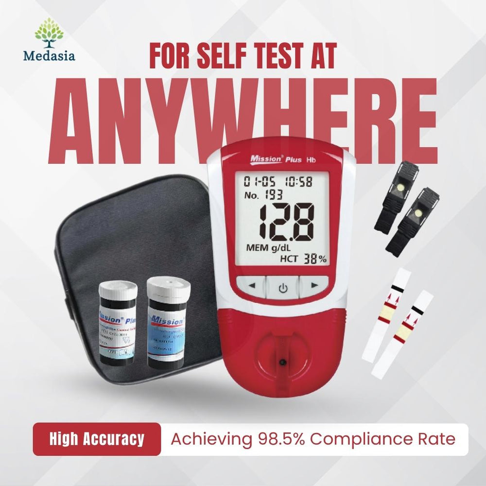 Mission Plus Hemoglobin Meter – FDA & CE Certified Home Hb & Hct Testing Device