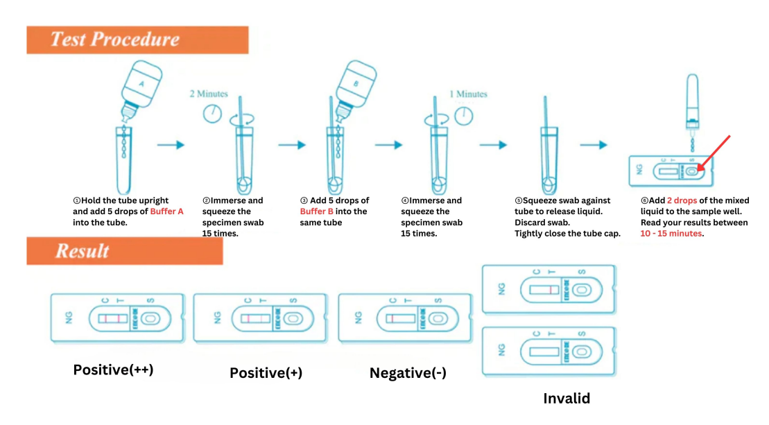 How to use 2 in 1 test