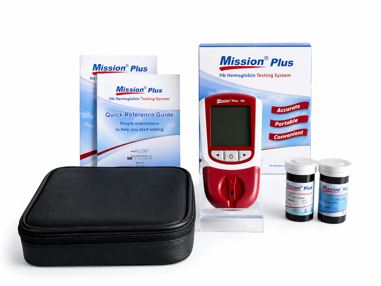 Mission Plus Hemoglobin Meter – Home Hb & Hct Testing Device