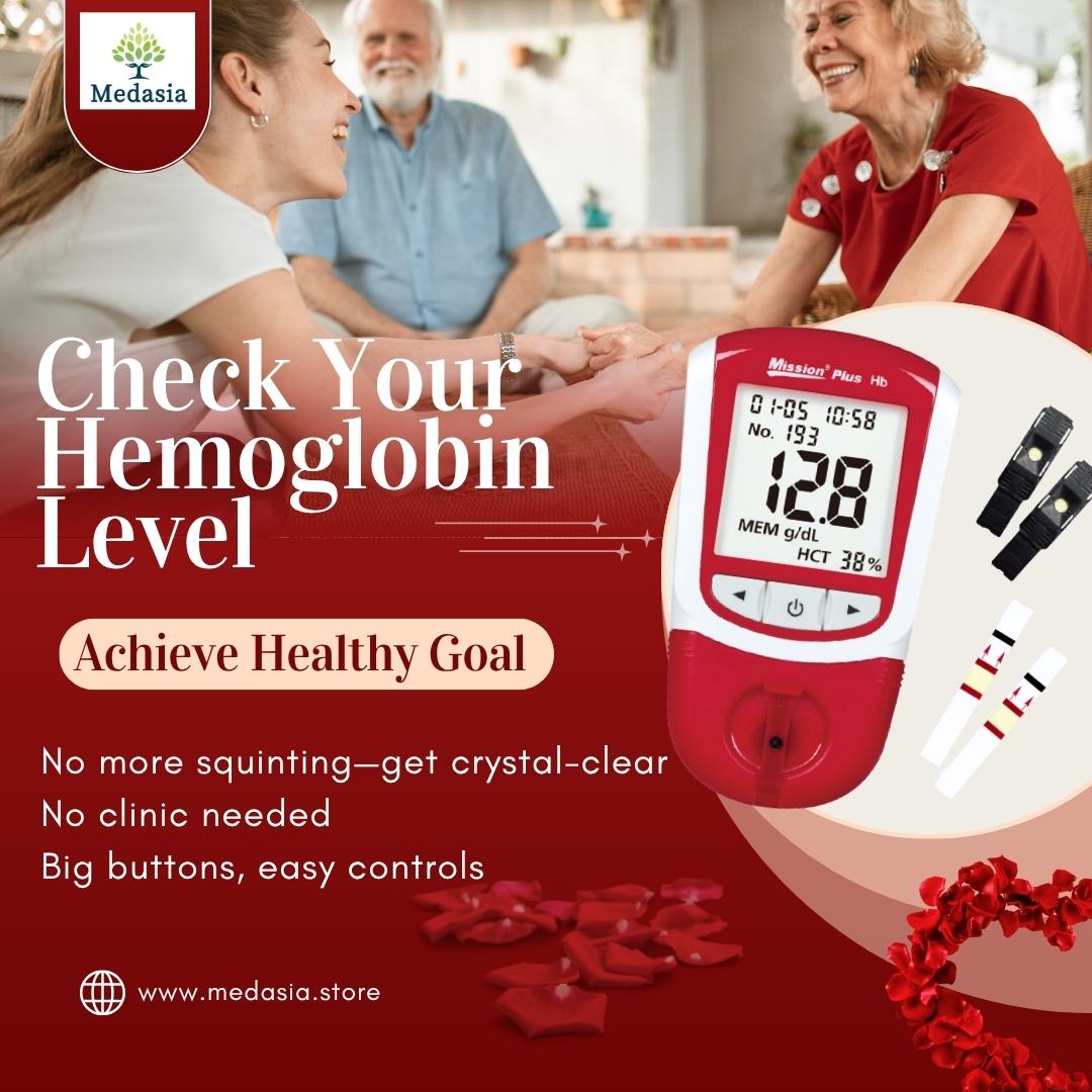 Mission Plus Hemoglobin Meter – FDA & CE Certified Home Hb & Hct Testing Device