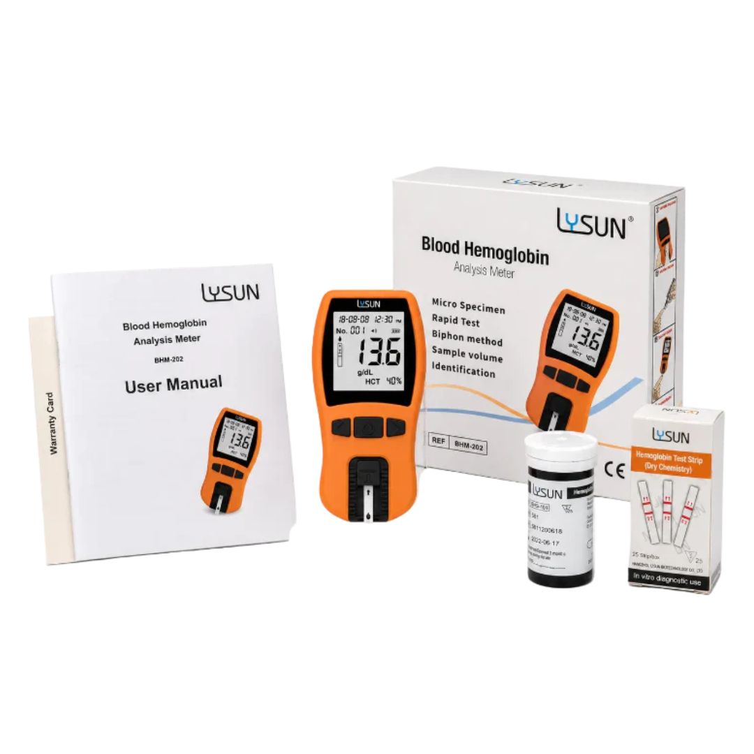 Upgraded Hemoglobin Test Meter Kit – No Capillary Tubes, 25 Strips Included